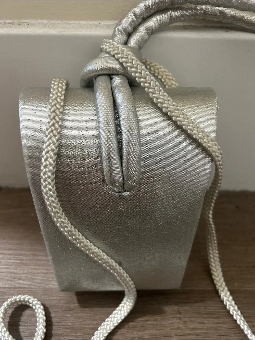 Metallic Silver Knot Crossbody Bag - Women Accessories